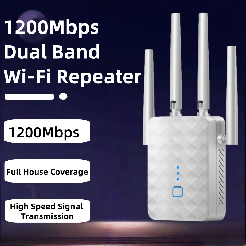 Home Security And Internet - 1200Mbps Dual Band WiFi Repeater 2.4G/5GHz