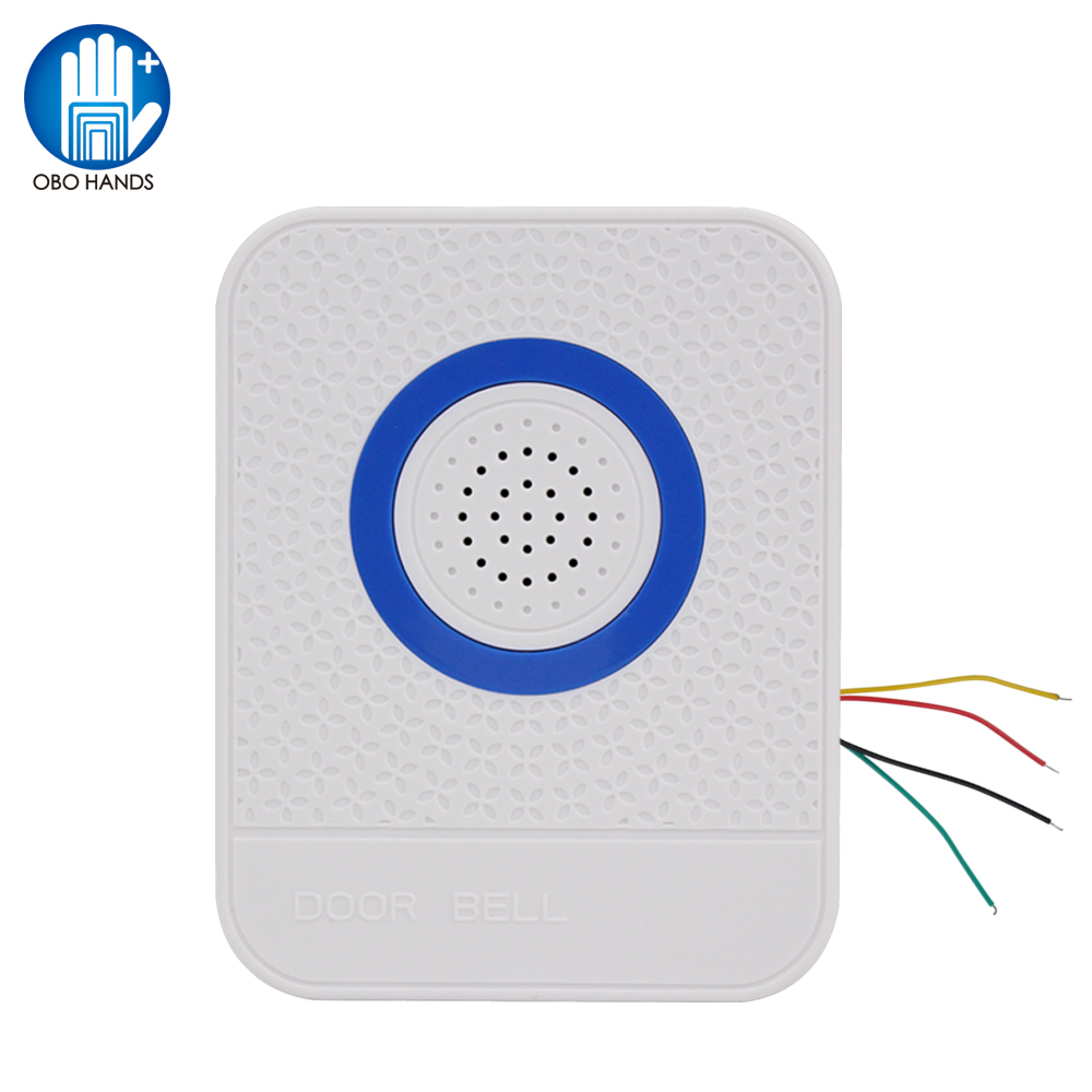 Home Security Ring System - 4 Wires Wired White Doorbell DC12V