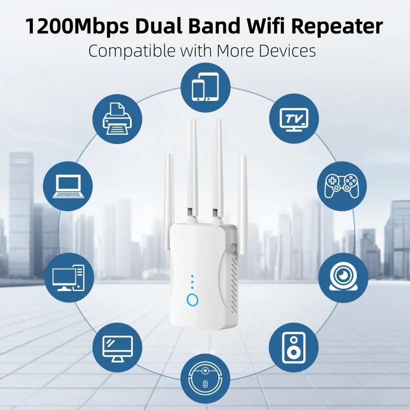 Home Security And Internet - 1200Mbps Dual Band WiFi Repeater Wireless