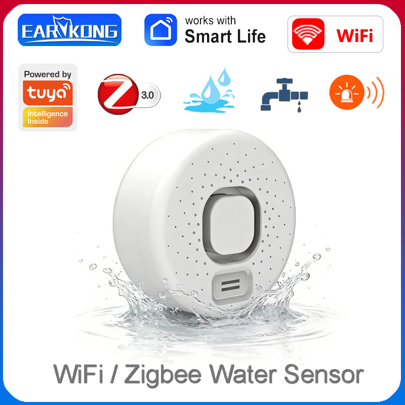 Home Security Options - Smart Water Leak Detector Works with