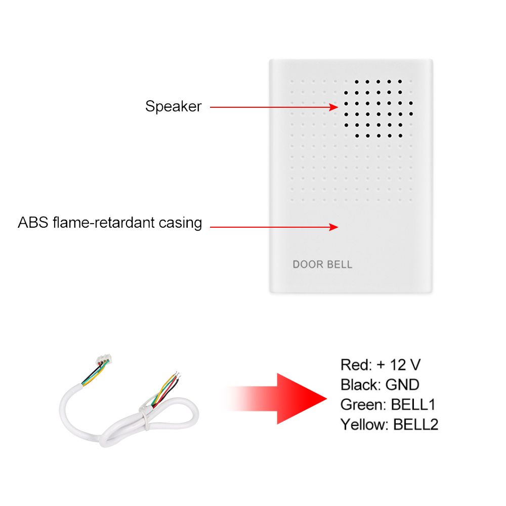 4 Wires Wired White Doorbell D - Home Security Ring System review and price