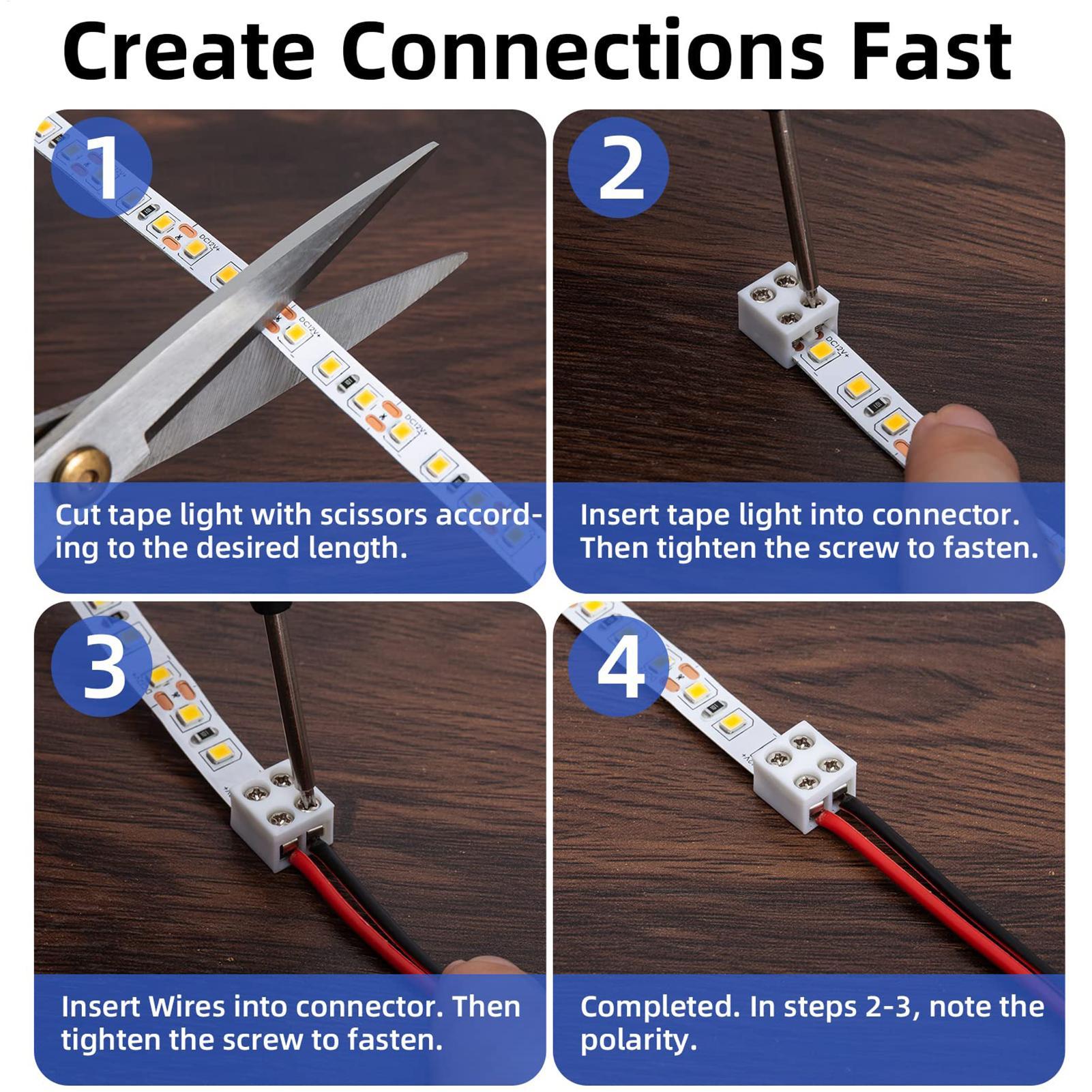 LED strip connectors 8mm solde - Home Security Providers review and price
